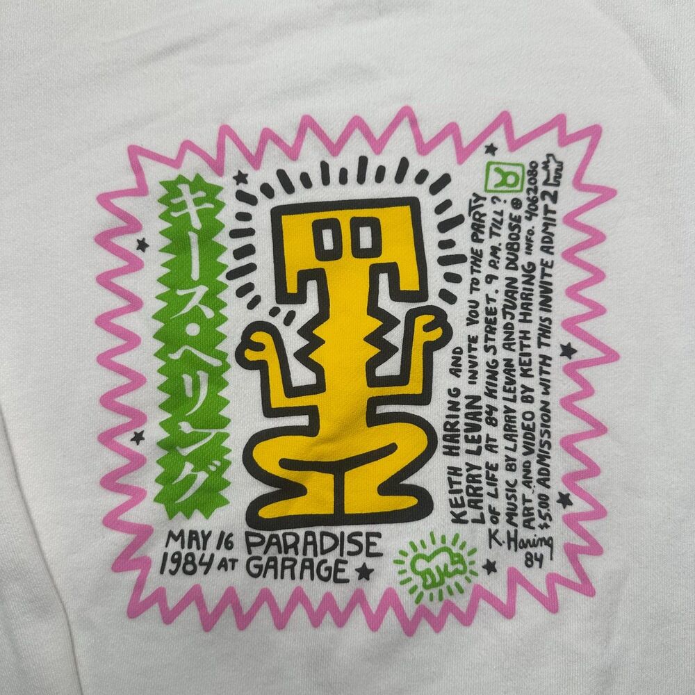 Uniqlo X Keith Haring Men's Small S White Sweatshirt Paradise Garage